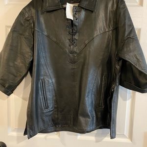 Soft Leather 3/4 Sleeve Jacket Size 2X